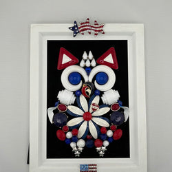PATRIOTIC OWL 5x7 WHITE FRAME - view 2