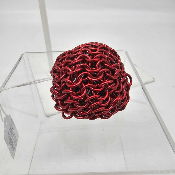 Red juggling ball/foot bag - aluminum, 2 ounce