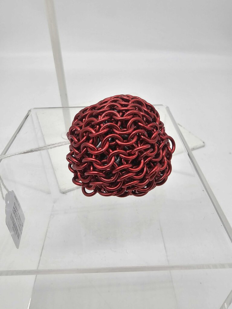 Red juggling ball/foot bag - aluminum, 2 ounce