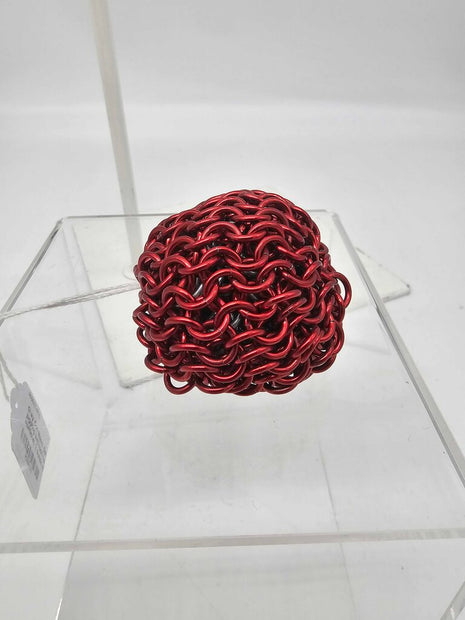 Red juggling ball/foot bag - aluminum, 2 ounce