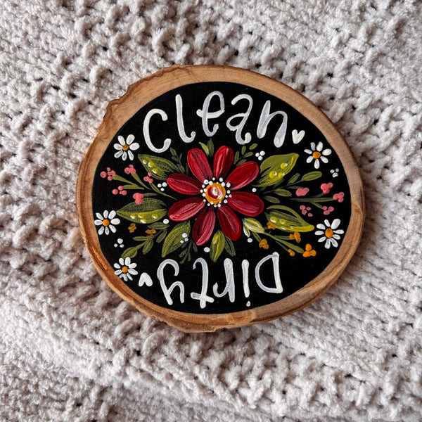 Red Floral Dishwasher Magnet