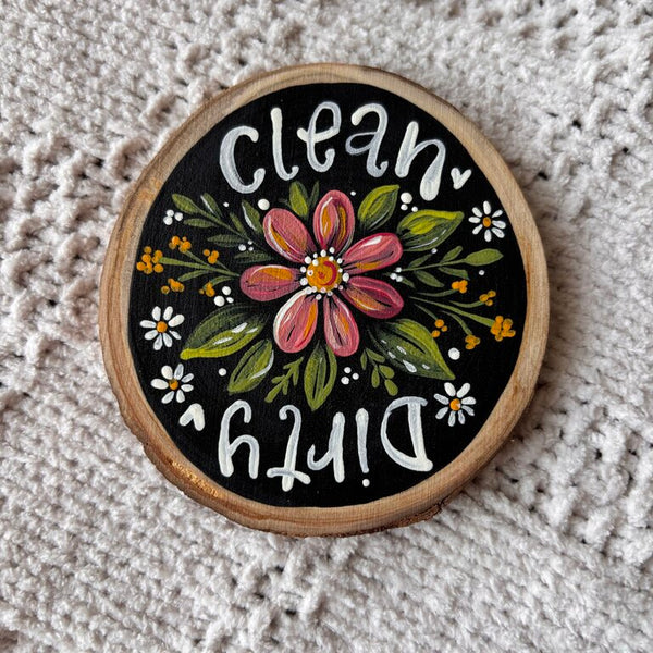 Pink Floral Dishwasher Magnet