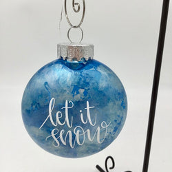 3" Flat Ornament- Blue/Believe/letitsnow - view 2
