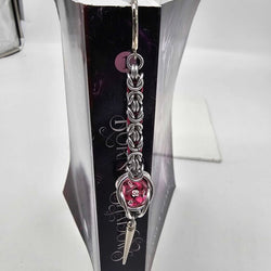 Silver Pink Byzantine with Pink d20 Bookmark - view 1