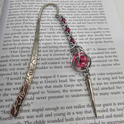 Silver Pink Byzantine with Pink d20 Bookmark - view 2