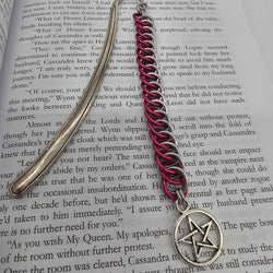 Silver Pink Half Persian 4-1 with Pentacle Charm Bookmark - view 2