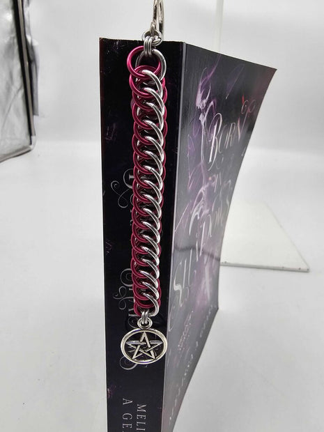 Silver Pink Half Persian 4-1 with Pentacle Charm Bookmark
