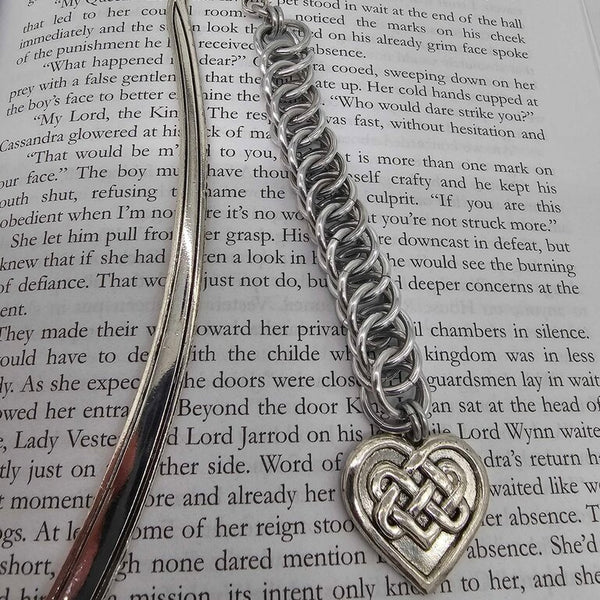 Silver Half Persian 4-1 with Celtic Heart Charm Bookmark