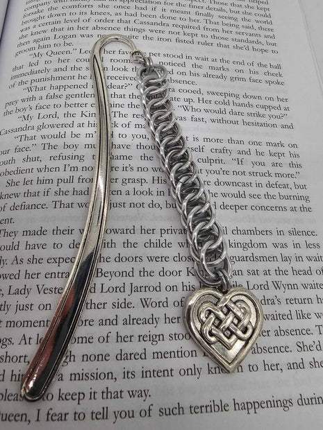 Silver Half Persian 4-1 with Celtic Heart Charm Bookmark