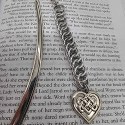 Silver Half Persian 4-1 with Celtic Heart Charm Bookmark - view 2