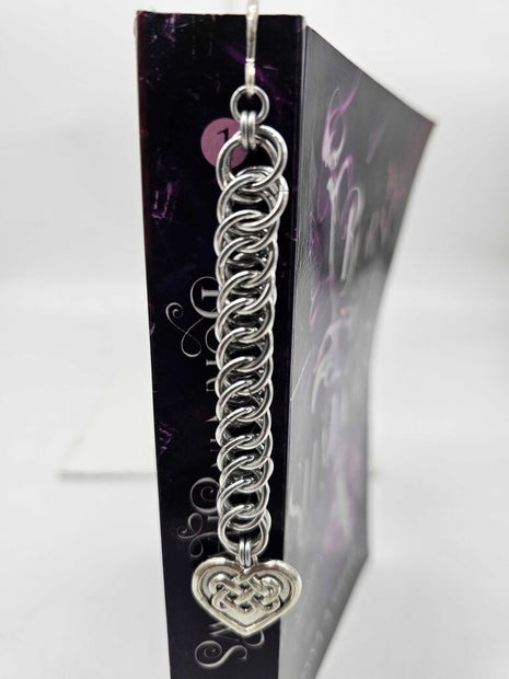 Silver Half Persian 4-1 with Celtic Heart Charm Bookmark