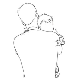 1-2 People Custom Outline Portrait - view 2