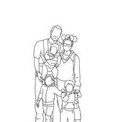 Custom Outline Portrait - Large Party - view 1