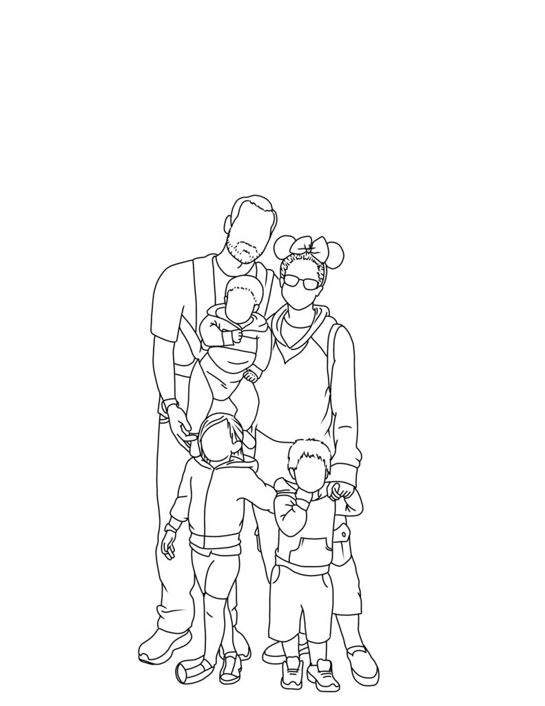 Custom Outline Portrait - Large Party