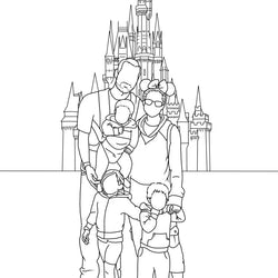 Custom Outline Portrait - Large Party - view 2