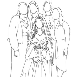Custom Outline Portrait - Large Party - view 3