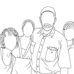 3-4 People Custom Outline Portrait - view 1