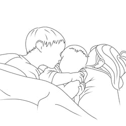 3-4 People Custom Outline Portrait - view 2
