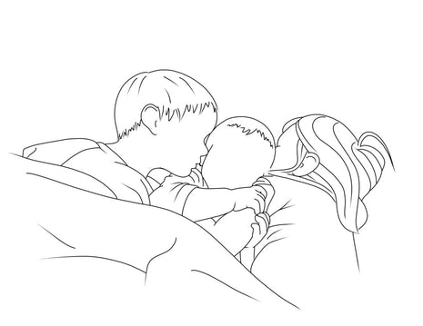 3-4 People Custom Outline Portrait