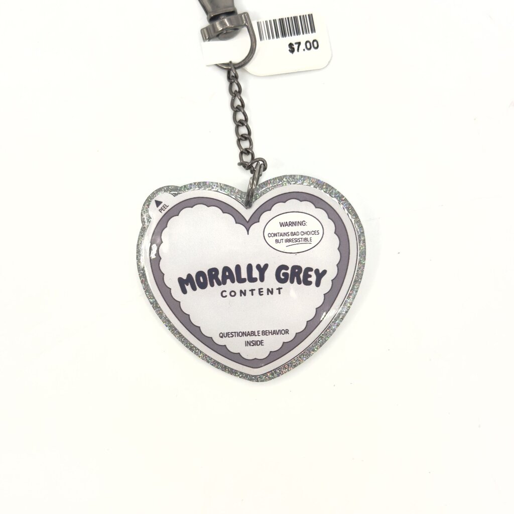 Morally Grey Heart Keychain