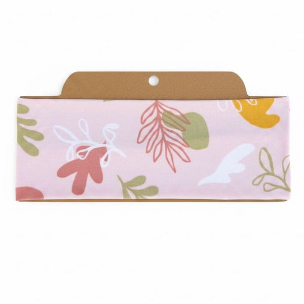 Pale Pink Leaves Soft Stretch Twist Knot Headband