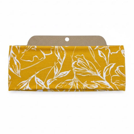 Mustard Floral II Soft Stretch Twist Knot Headband