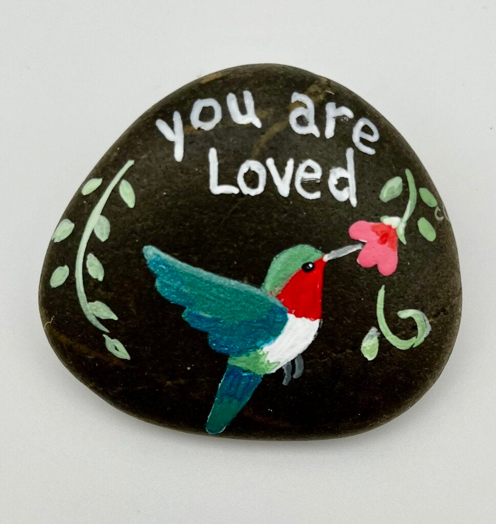 Rock sm natural w/hummer "you are loved"