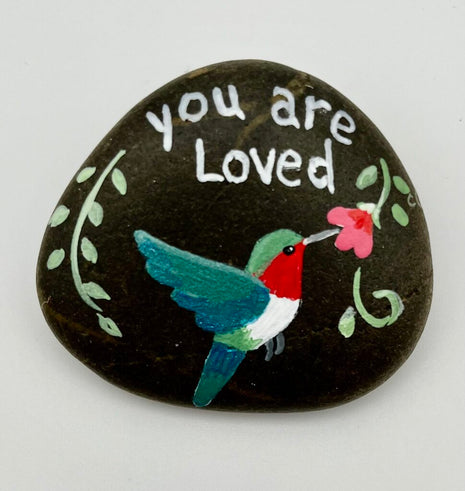 Rock sm natural w/hummer "you are loved"