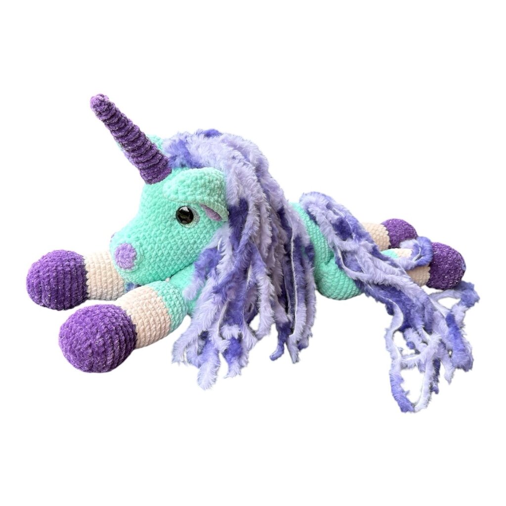 Giant leggy unicorn crochet plushie