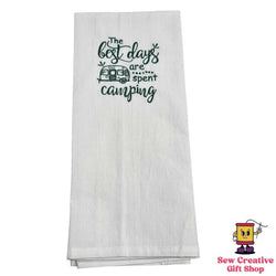 The best days are spent camping Embroidered Towel - view 1