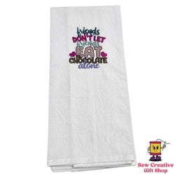 Friends don't let friends eat chocolate alone Embroidered Towel - view 1