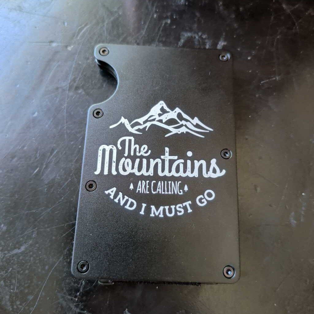 Laser Engraved Wallet mountians