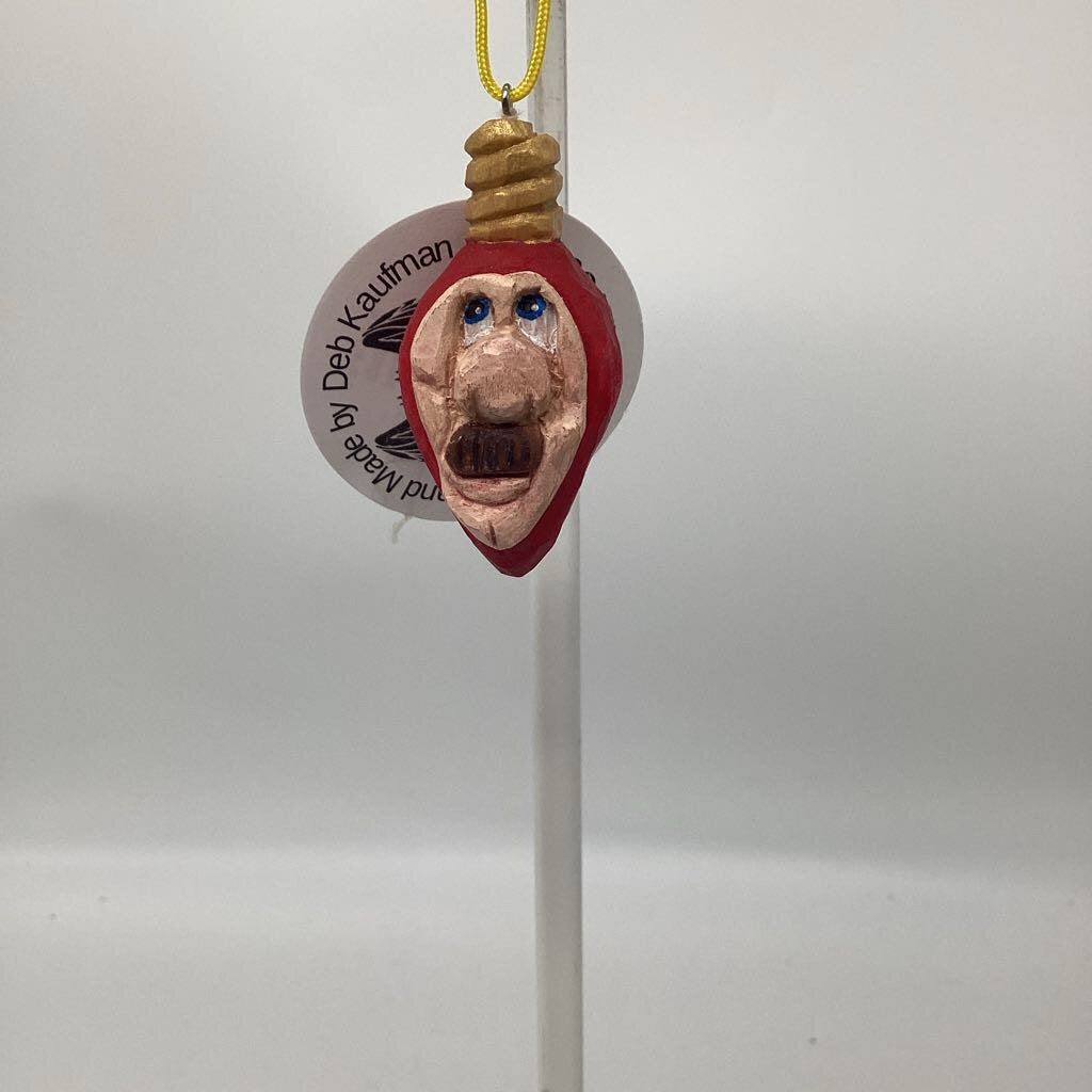 Hand Carved Lightbulb Ornament