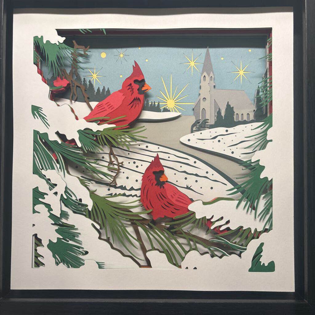 Winter Church with Cardinal