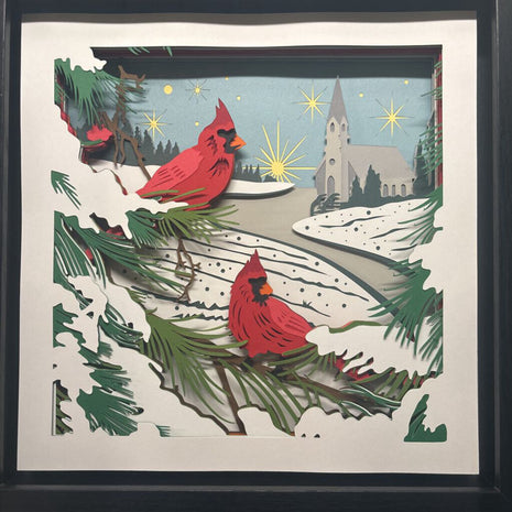 Winter Church with Cardinal