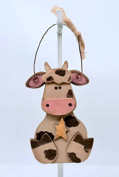 Wood Cow Ornament