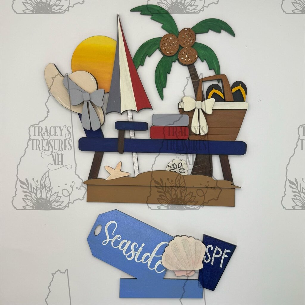 Seaside Beach Chair insert for Vintage Box © and Hutch Drawer Cabinet