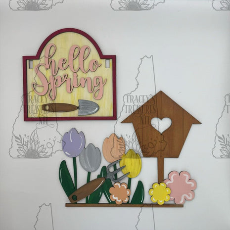 Mini Post Interchangeable Sign insert Hello Spring