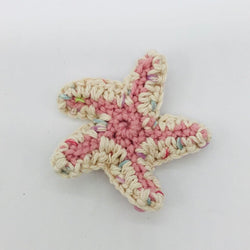 Coral and Speckled Linen Beaded Starfish - view 1