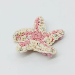 Coral and Speckled Linen Beaded Starfish - view 3