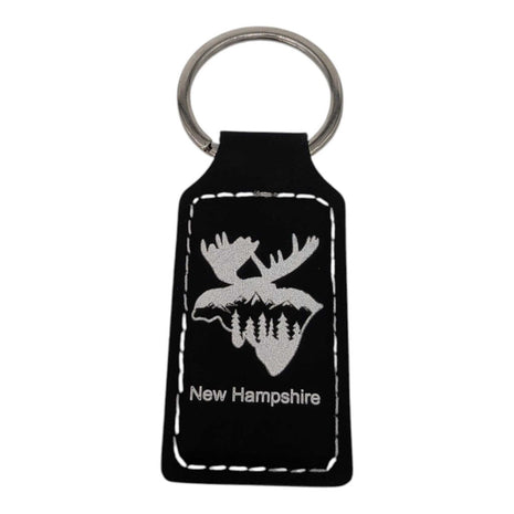 NH Souvenir Moose Keychain Black Leather