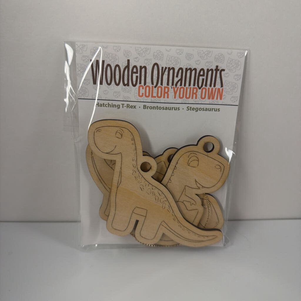 Color Your Own 3 pack of ornaments - Dino 1