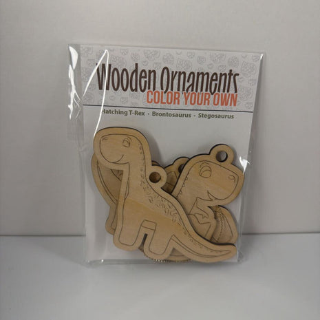 Color Your Own 3 pack of ornaments - Dino 1