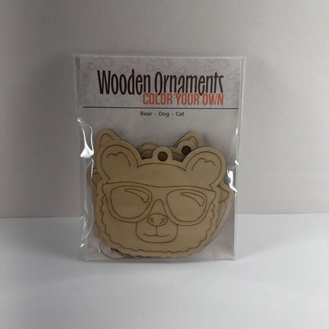 Color Your Own 3 pack of ornaments - Animals w/ Sunglasses