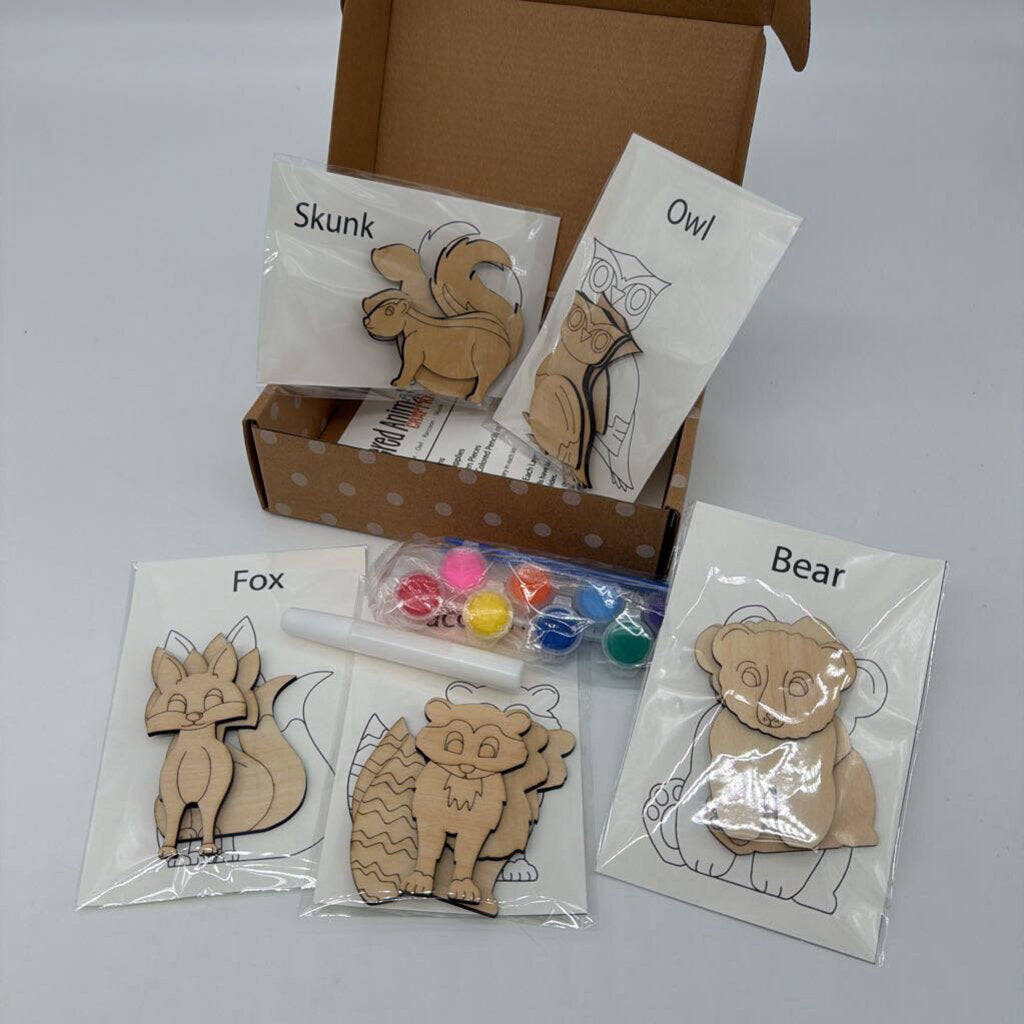 Color Your Own Kit - Woodland Animals - w/ Paint