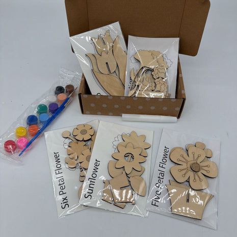 Color Your Own Kit - Flower Garden - w/ Paint