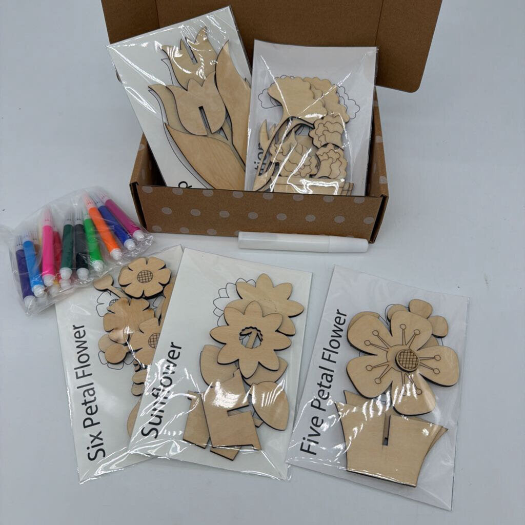 Color Your Own Kit - Flower Garden - w/ Markers
