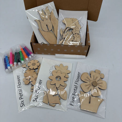 Color Your Own Kit - Flower Garden - w/ Markers