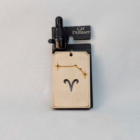 Zodiac Car Diffuser - Aries natural wood