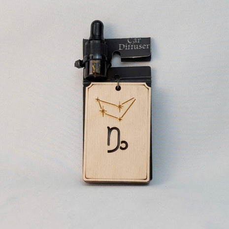 Zodiac Car Diffuser - Capricorn natural wood